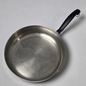 Farberware 10" Frying Pan Skillet Stainless Steel Aluminum Clad USA Vintage